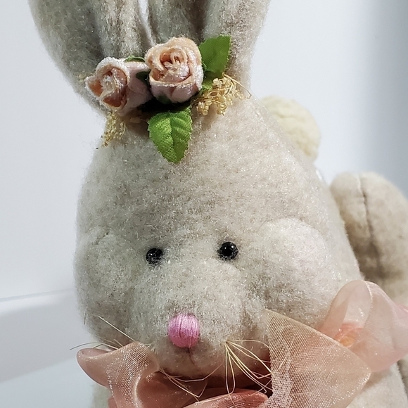 Mitchell Company TJ Collection Bunny rabbit laying down floral embroidery - Picture 11 of 13